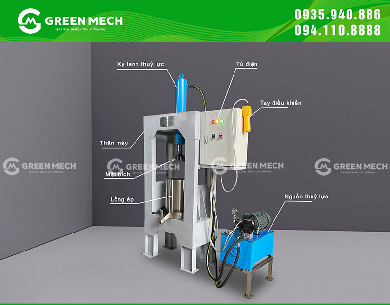Cấu tạo máy ép thuỷ lực GREEN MECH